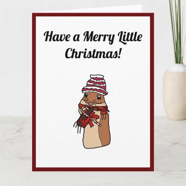 Frohe Weihnachtshamster Gerbil Cartoon Holiday Pet Karte (Vorderseite)