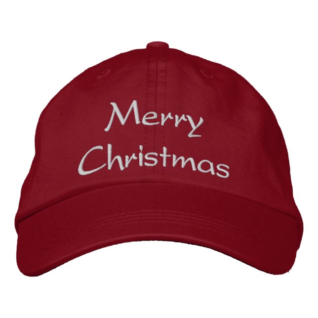 Frohe WeihnachtsHat Bestickte Baseballkappe (Vorderseite)