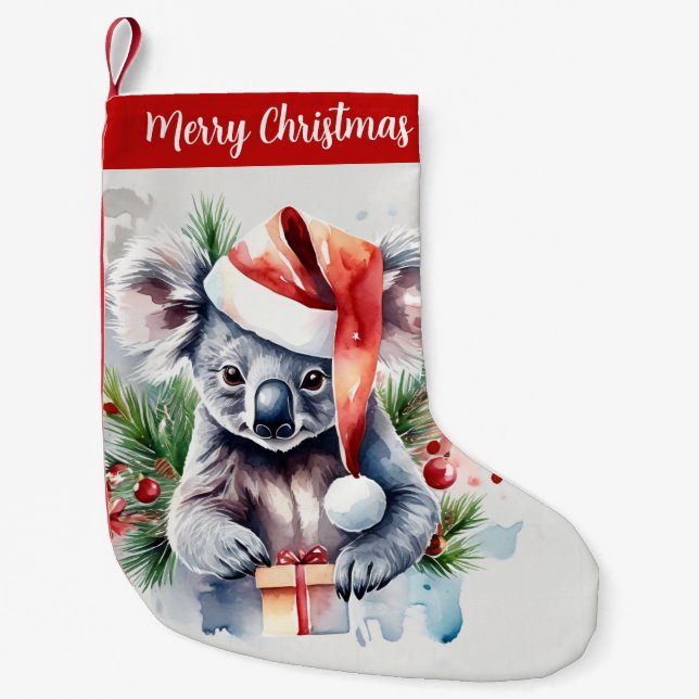 Frohe WeihnachtsHat Festive Koala - Kleiner Weihnachtsstrumpf (Vorderseite)
