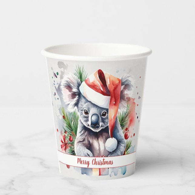 Frohe WeihnachtsHat Festive Koala - Pappbecher (Vorderseite)