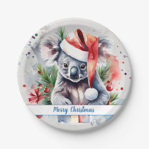 Frohe WeihnachtsHat Festive Koala - Pappteller
