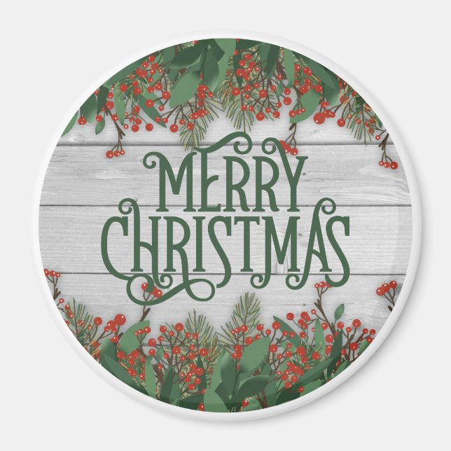 Frohe Weihnachtsholzgeschichte Magnet (Vorne)