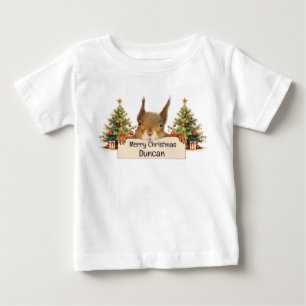 Frohe Weihnachtshörnchen Weihnachtsbaumen Custom Baby T-shirt