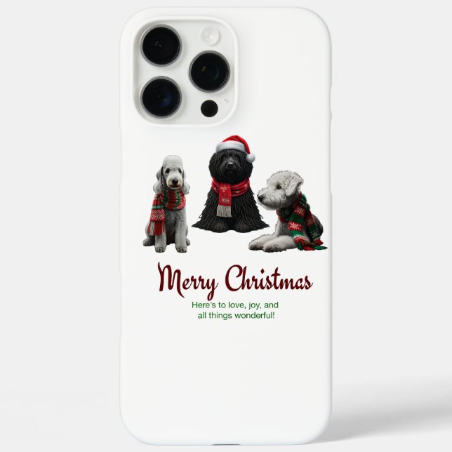 Frohe Weihnachtshunde Case-Mate iPhone Hülle (Rückseite)