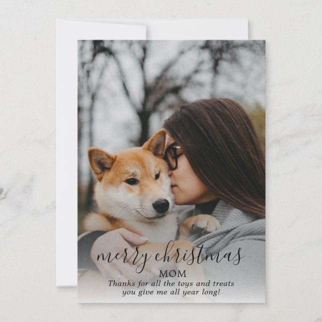 Frohe Weihnachtshunde Foto vom Hund Feiertagskarte (Vorderseite)