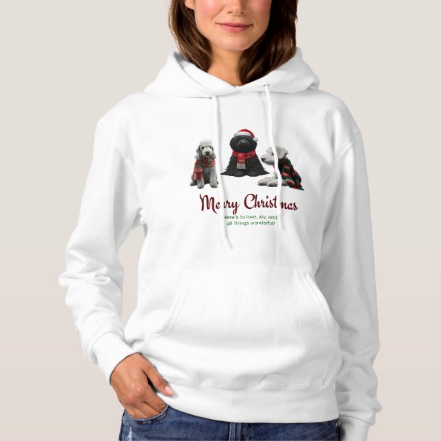 Frohe Weihnachtshunde Hoodie (Vorderseite)