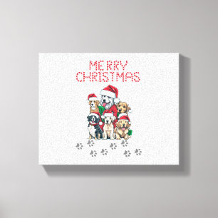 Frohe Weihnachtshunde Leinwanddruck