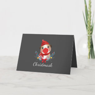 Frohe Weihnachtshunde Lover Bulldog Tragemaske Feiertagskarte