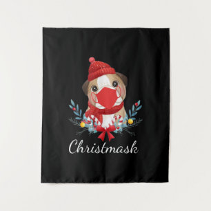 Frohe Weihnachtshunde Lover Bulldog Tragemaske Wandteppich
