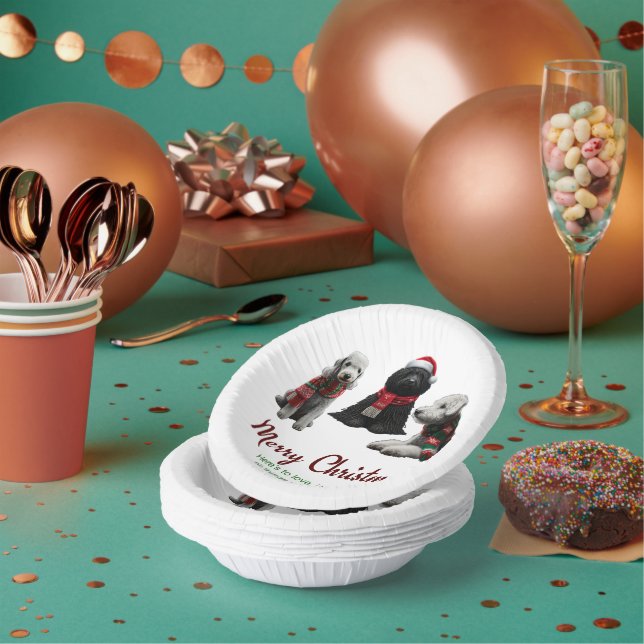 Frohe Weihnachtshunde Pappteller (Multi)