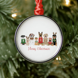 Frohe Weihnachtshunde Red Green Ornament Aus Metall