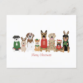 Frohe Weihnachtshunde Red Green Postkarte