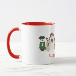 Frohe Weihnachtshunde Red Green Tasse