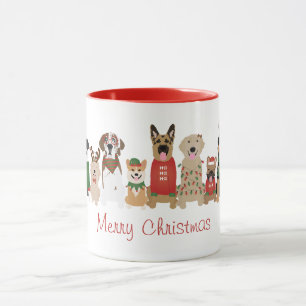Frohe Weihnachtshunde Red Green Tasse