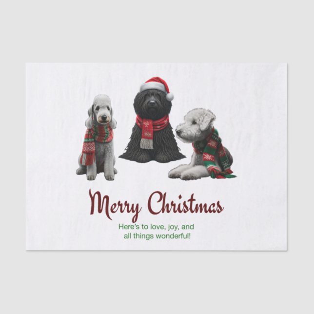 Frohe Weihnachtshunde Seidenpapier (Vorderseite)