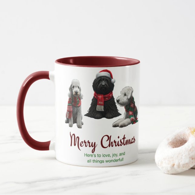 Frohe Weihnachtshunde Tasse (Mit Donut)