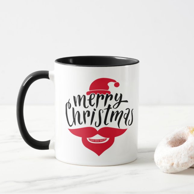 Frohe Weihnachtsjause und Tasse (Mit Donut)
