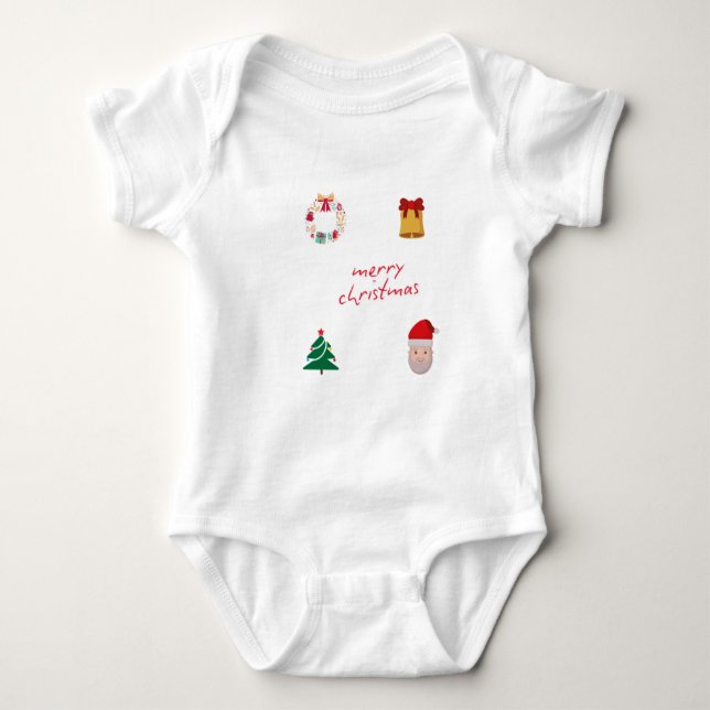 Frohe Weihnachtsjung Baby Strampler (Vorderseite)
