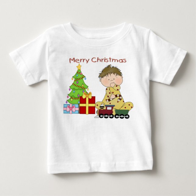 Frohe Weihnachtsjunge Säugling Long Sleeve T - Shi Baby T-shirt (Vorderseite)