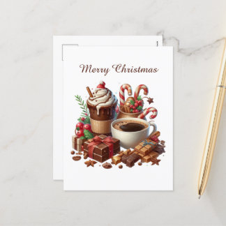 Frohe Weihnachtskaffeeliebhaber Feiertagspostkarte