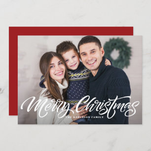 Frohe Weihnachtskalligrafie Foto Overlay Feiertagskarte