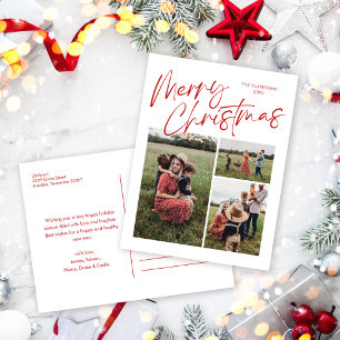Frohe Weihnachtskalligrafie Script 3 Foto Feiertagspostkarte