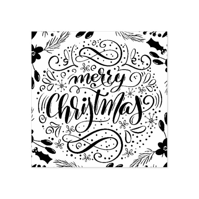Frohe Weihnachtskalligrafie Weihnachtskarten-Gesch Gummistempel (Prägung)