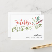 Frohe Weihnachtskalligraphie Foliage