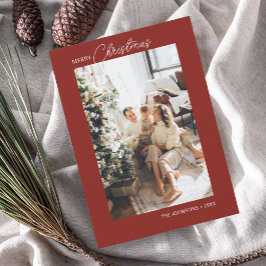 Frohe Weihnachtskalligraphie Foto Red Feiertagskarte