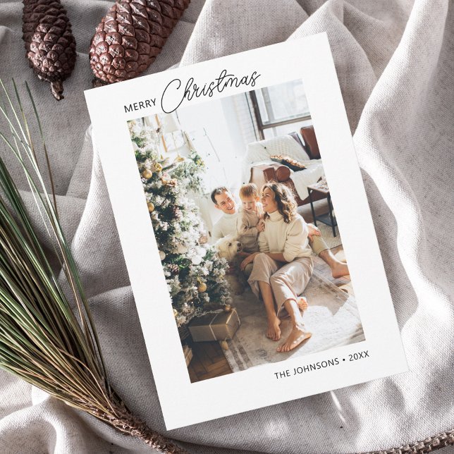 Frohe Weihnachtskalligraphie Foto Weihnachtskarte Feiertagskarte (Von Creator hochgeladen)