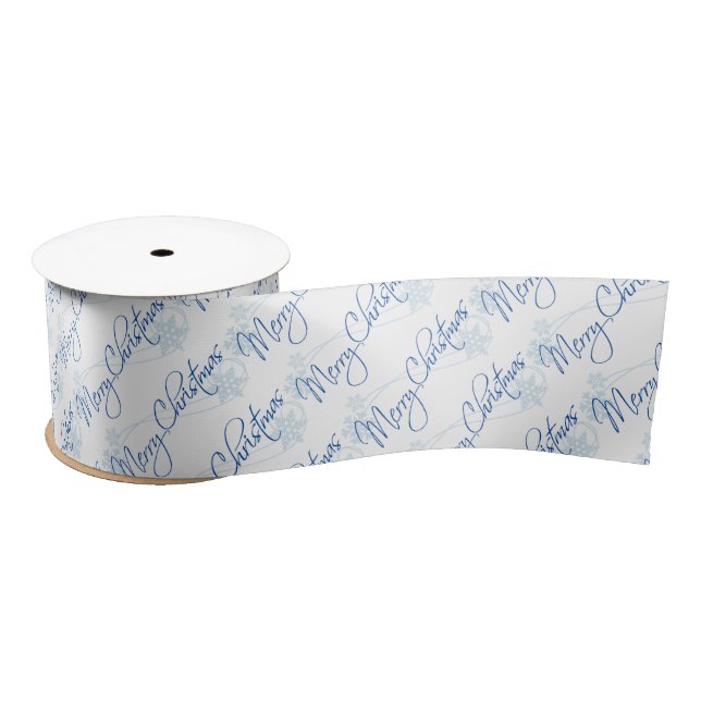 Frohe Weihnachtskalligraphie Satinband (Spule)