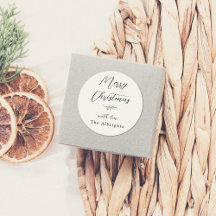 Frohe Weihnachtskalligraphie und Familienname Pine