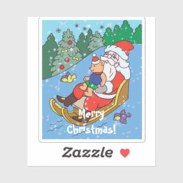 Frohe Weihnachtskarte Aufkleber