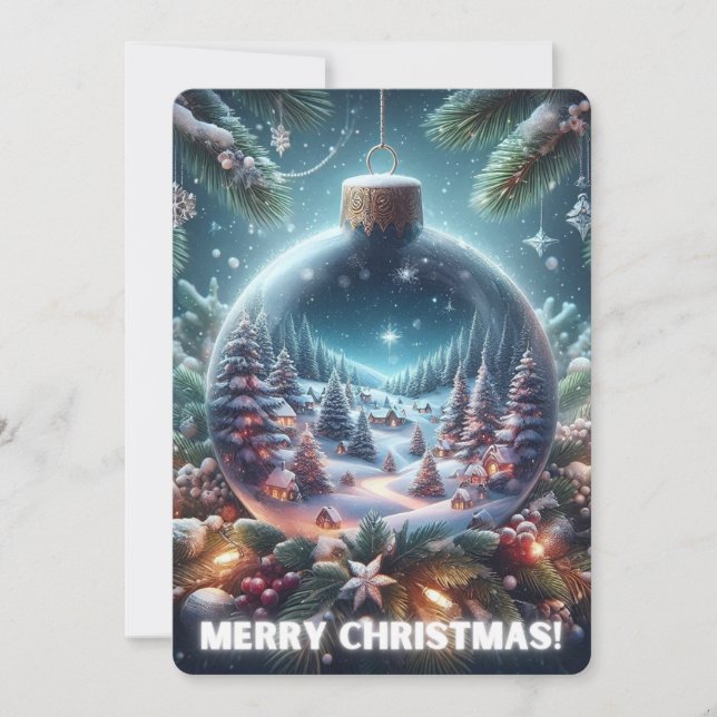 Frohe Weihnachtskarte Bauble Feiertagskarte (Vorderseite)