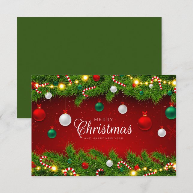 Frohe Weihnachtskarte Begleitkarte (Vorne/Hinten)