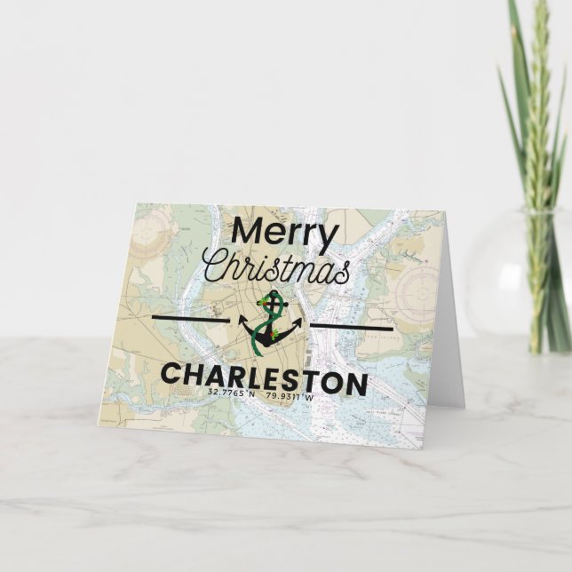 Frohe Weihnachtskarte - Charleston Feiertagskarte (Vorderseite)