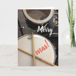 Frohe Weihnachtskarte für einen Drummer Feiertagskarte