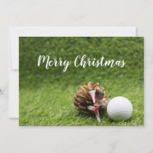 Frohe Weihnachtskarte für Golfer mit Golfball