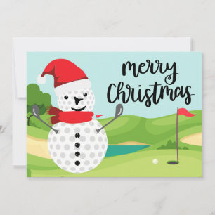 Frohe Weihnachtskarte für Golfer mit Snowman Golfe Feiertagskarte