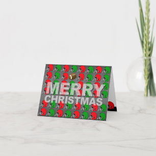 Frohe Weihnachtskarte Fußball Helm Feiertagskarte