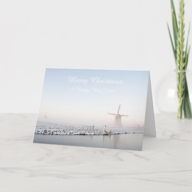 Frohe Weihnachtskarte Holland im Winter Feiertagskarte (Vorderseite)