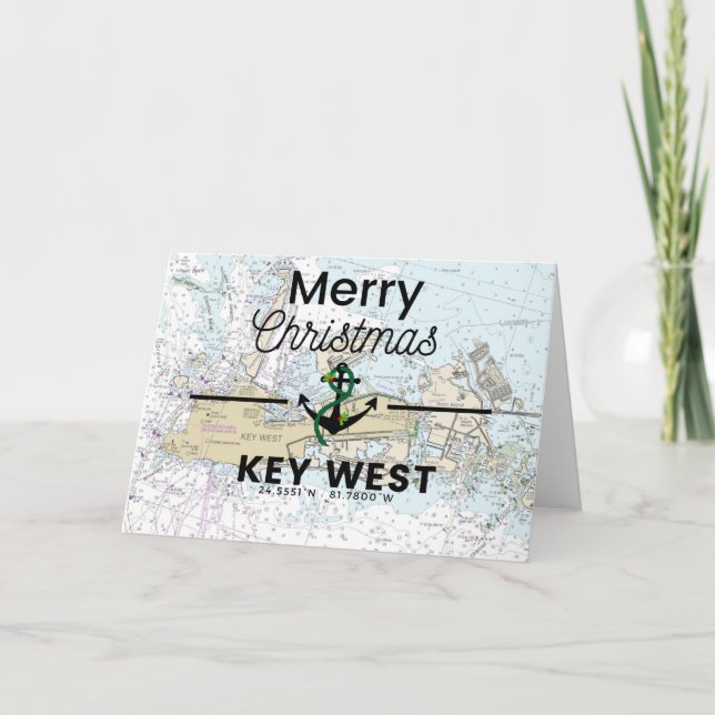 Frohe Weihnachtskarte - Key West Feiertagskarte (Vorderseite)