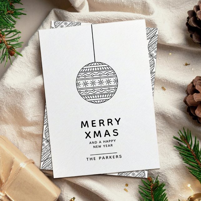 Frohe Weihnachtskarte mit schwarzem & weißem Weihn Einladung (Von Creator hochgeladen)