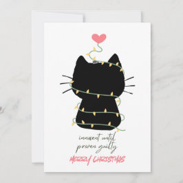 Frohe Weihnachtskarte mit schwarzer Katze Feiertagskarte