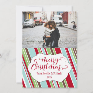 Frohe Weihnachtskarte mit Vintager Farbpalette Feiertagskarte