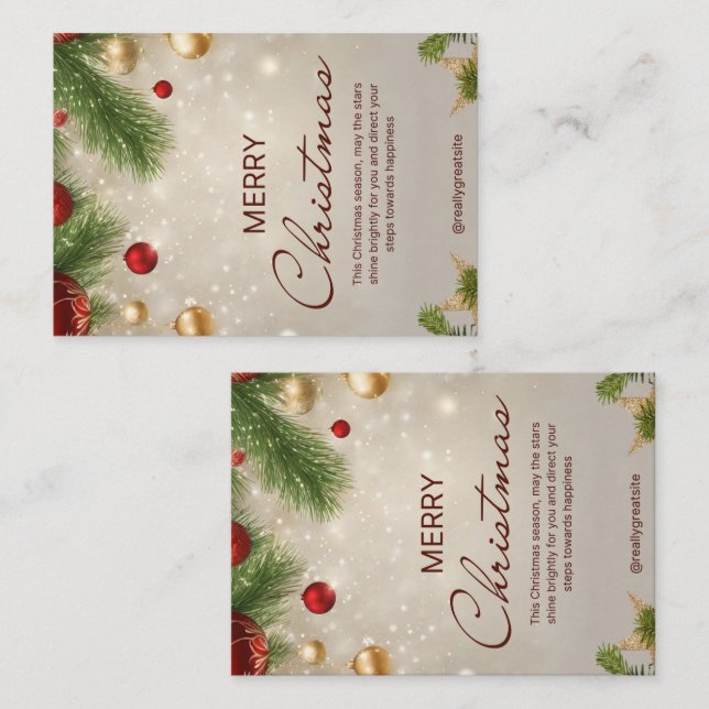 Frohe Weihnachtskarte Mitteilungskarte (Vorne/Hinten)