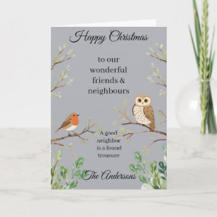 Frohe Weihnachtskarte Nachbarn und Freunde Karte