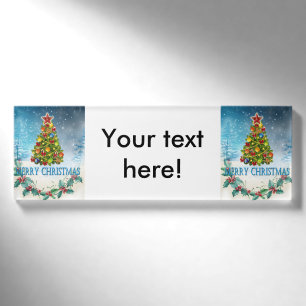 Frohe Weihnachtskarte Namenschild