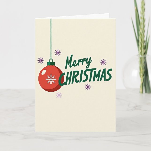 Frohe Weihnachtskarte Ornamente Karte (Vorderseite)