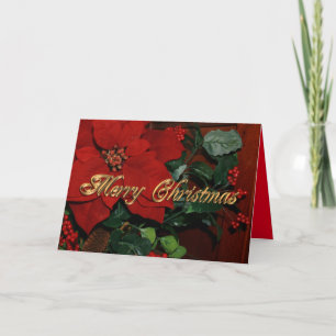 Frohe Weihnachtskarte poinsettias Feiertagskarte